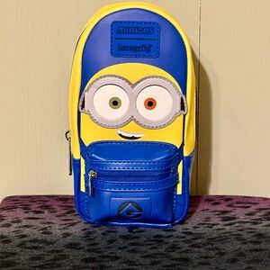 Loungefly Blue & Yellow Minion Face pencil bag